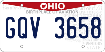 OH license plate GQV3658