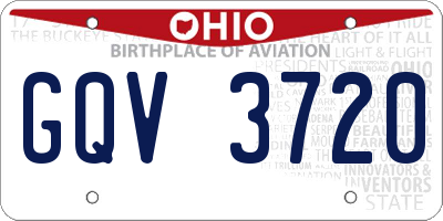 OH license plate GQV3720
