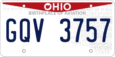 OH license plate GQV3757