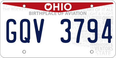 OH license plate GQV3794