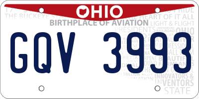 OH license plate GQV3993