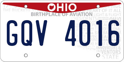 OH license plate GQV4016