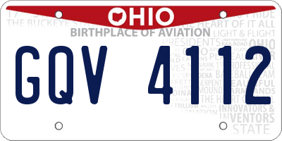OH license plate GQV4112