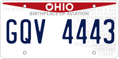 OH license plate GQV4443