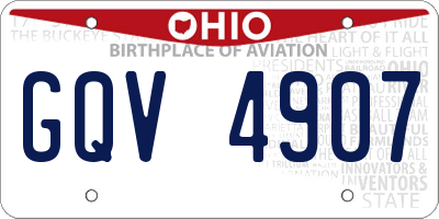 OH license plate GQV4907