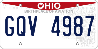 OH license plate GQV4987