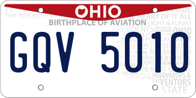 OH license plate GQV5010