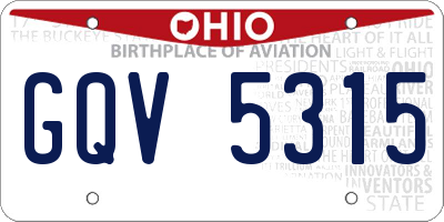 OH license plate GQV5315