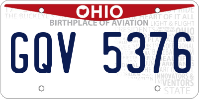 OH license plate GQV5376