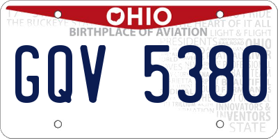 OH license plate GQV5380