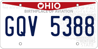 OH license plate GQV5388
