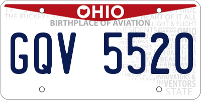 OH license plate GQV5520