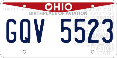 OH license plate GQV5523