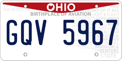 OH license plate GQV5967
