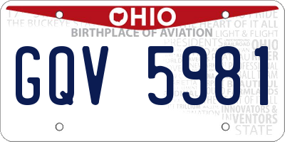 OH license plate GQV5981