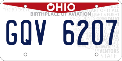 OH license plate GQV6207