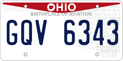 OH license plate GQV6343