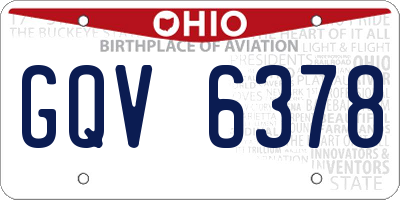 OH license plate GQV6378