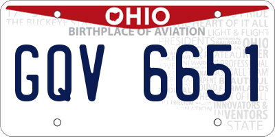 OH license plate GQV6651