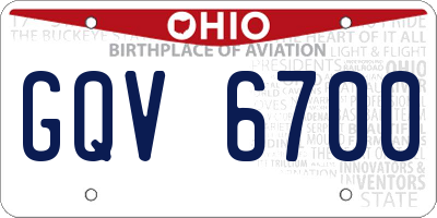 OH license plate GQV6700