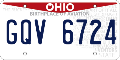 OH license plate GQV6724