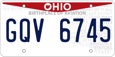 OH license plate GQV6745