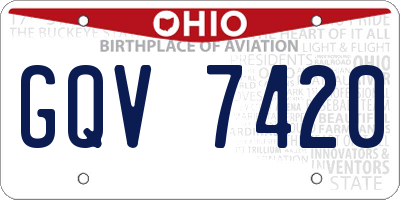OH license plate GQV7420