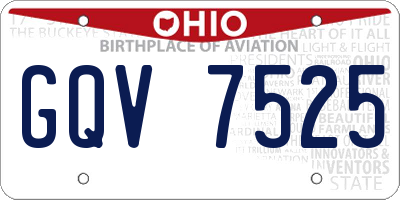 OH license plate GQV7525