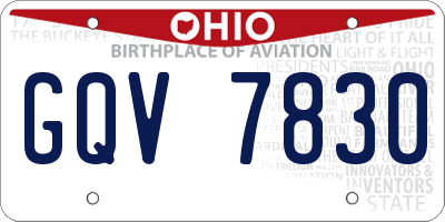 OH license plate GQV7830