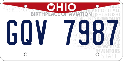 OH license plate GQV7987