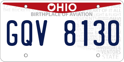 OH license plate GQV8130