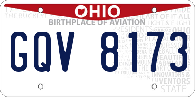 OH license plate GQV8173
