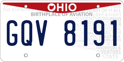 OH license plate GQV8191