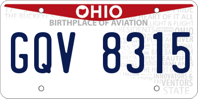 OH license plate GQV8315