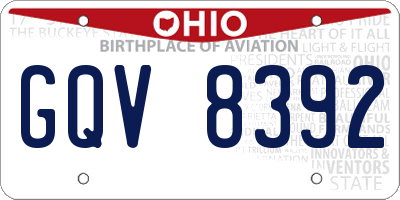 OH license plate GQV8392