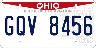 OH license plate GQV8456