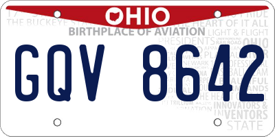 OH license plate GQV8642