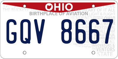 OH license plate GQV8667