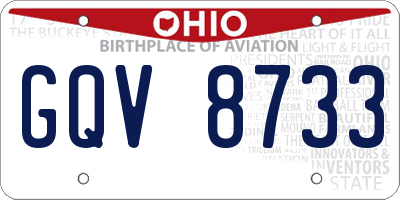 OH license plate GQV8733