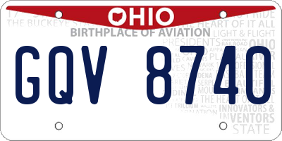 OH license plate GQV8740