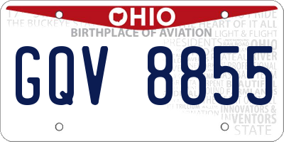OH license plate GQV8855