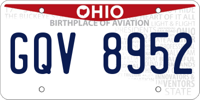 OH license plate GQV8952