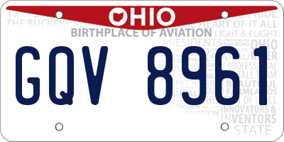 OH license plate GQV8961