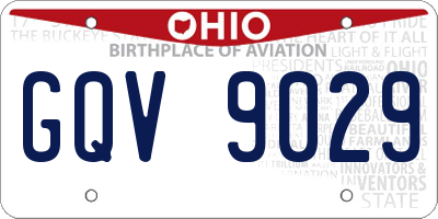 OH license plate GQV9029