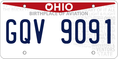 OH license plate GQV9091
