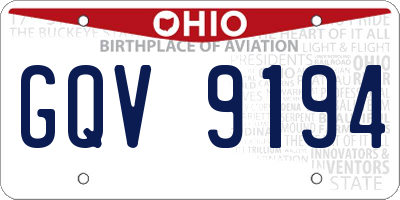 OH license plate GQV9194