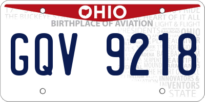 OH license plate GQV9218