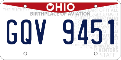 OH license plate GQV9451
