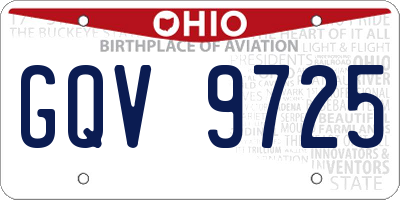 OH license plate GQV9725