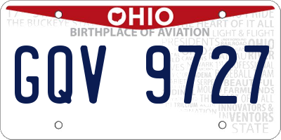 OH license plate GQV9727